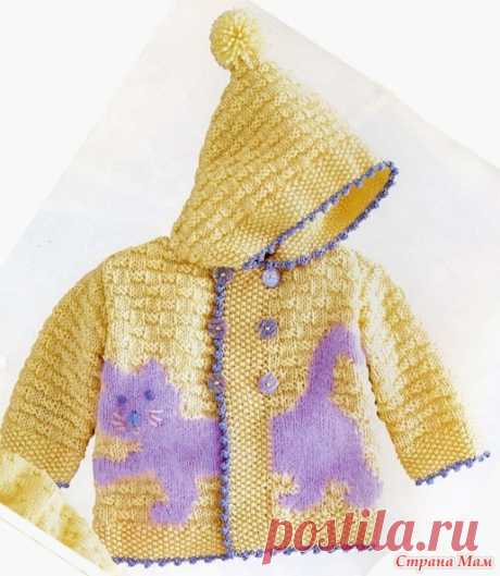 Детский жакет с котом - Вязание для детей - Страна Мам