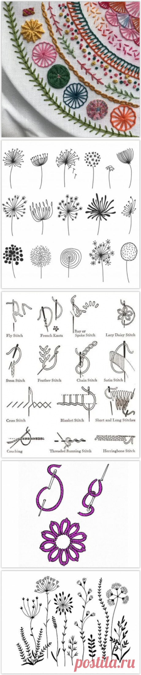 Уютные, вышитые стежковой вышивкой диванные подушки - стежковая вышивка своими руками!