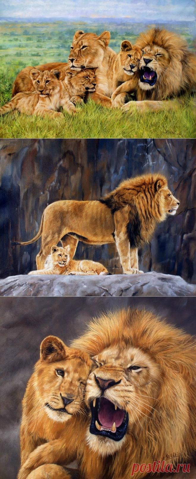 David Stribbling (British, 1959)... Они не стая, не косяк Зовутся гордо - прайд...