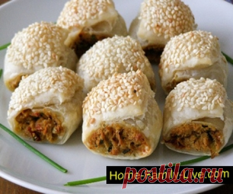 Рулеты из слоеного теста с курицей/Сайт с пошаговыми рецептами с фото для тех кто любит готовить