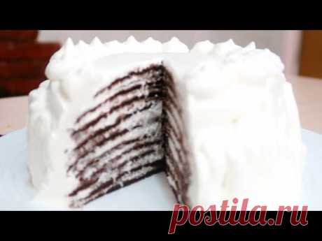 Блинный торт со взбитыми сливками Нежнейший десерт