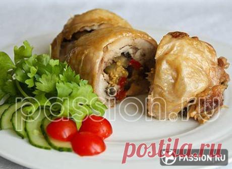 Куриные рулетики с баклажанами | passion.ru