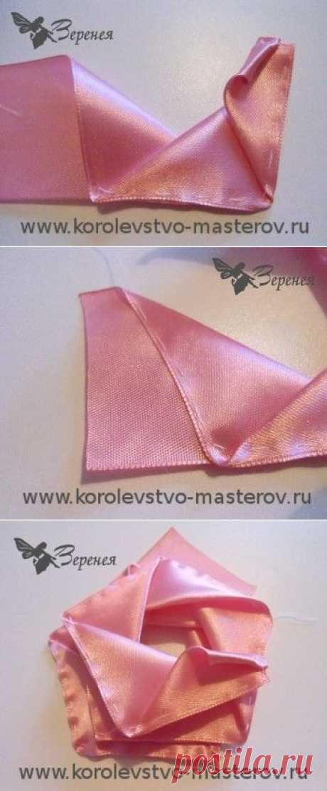 Роза из атласной ленты. Мастер-класс: Как сделать розу из атласной ленты своими руками.