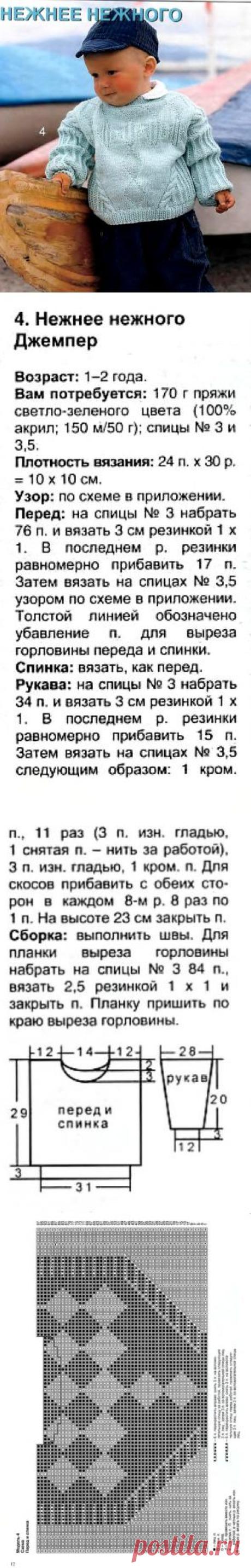 ДЖЕМПЕР ''НЕЖНЕЕ НЕЖНОГО'' ДЛЯ МАЛЬЧИКА | Варварушка-Рукодельница