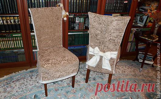 Купить Чехол на стул №3 - бежевый, чехол на стул, чехлы на стулья, чехол, ткань мебельная