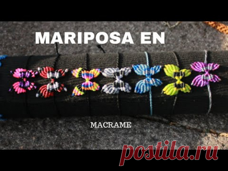 pulsera de mariposa con hilo encerado | TUTORIAL MACRAME  BUTTERFLY