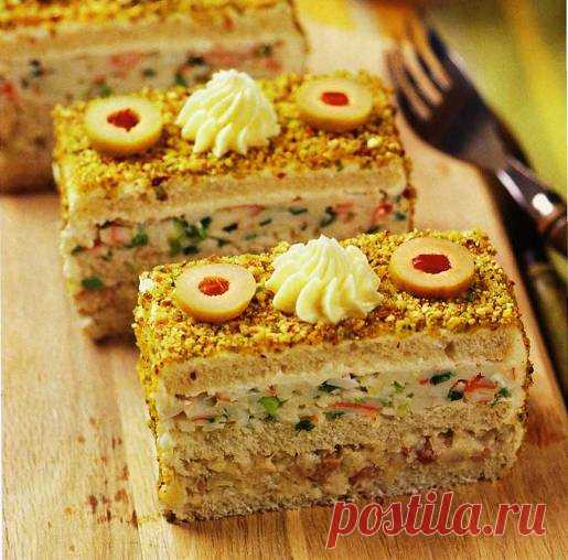 Закусочные пирожные из селёдки и крабовых палочек | Четыре вкуса