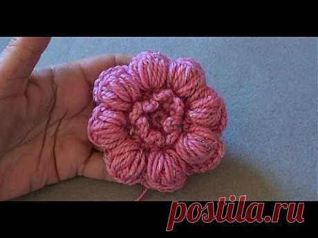 ▶ Цветочек из пышных столбиков с закрепом - YouTube