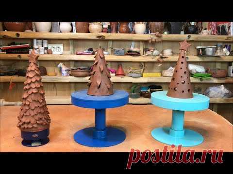 🍯 Как сделать ёлку самому? Новогодние ёлочки из глины 3 варианта Волшебство керамики