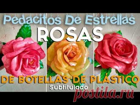 ROSAS HECHAS CON BOTELLAS PLÁSTICAS, VÍDEO MEJORADO. Manualidades recicladas