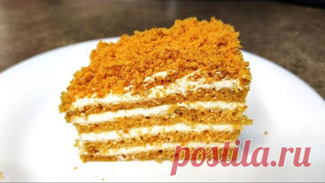 Карамельный Медовик за 30 минут. Быстрый рецепт без раскатки коржей!