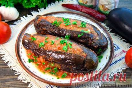 Рецепт: Фаршированные баклажаны, тушенные в томатном соусе на RussianFood.com