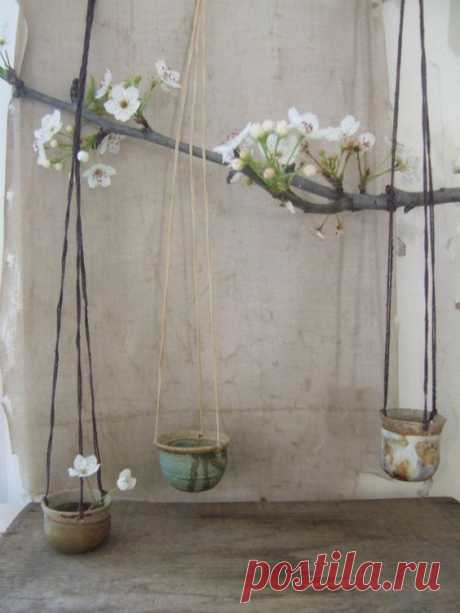 Vintage miniature hanging pots