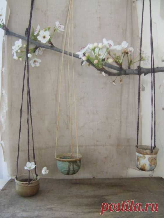 Vintage miniature hanging pots