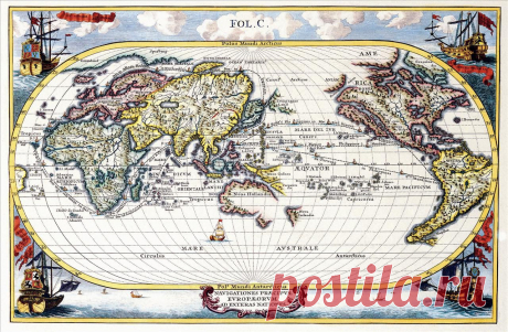 древние карты мира Antique map 22
