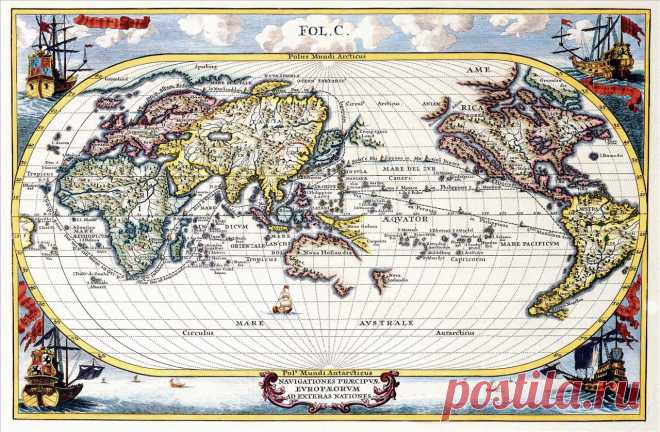 древние карты мира Antique map 22