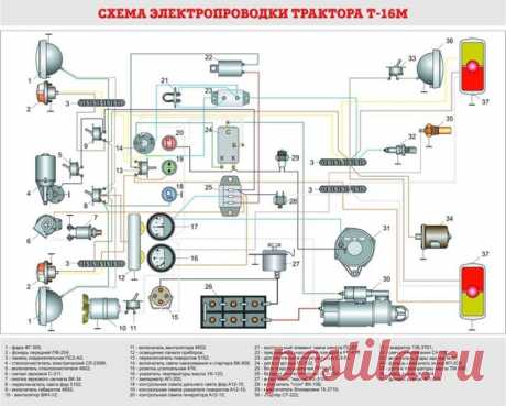 Схема электрооборудования Т-16.