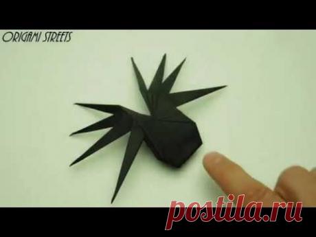 Оригами игрушка прыгающий ПАУК из бумаги