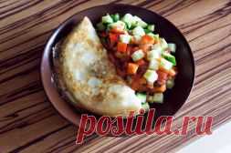 Белковый омлет с овсянкой