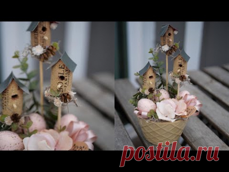Скворечник из ВИННЫХ пробок / Весенняя композиция / DIY TSVORIC
