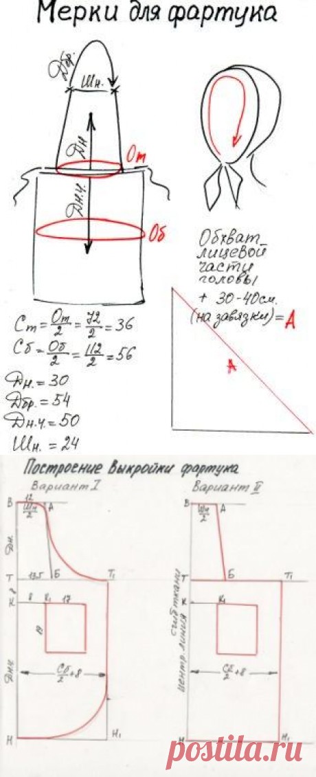 Построение чертежа фартука | Шить с нуля!
