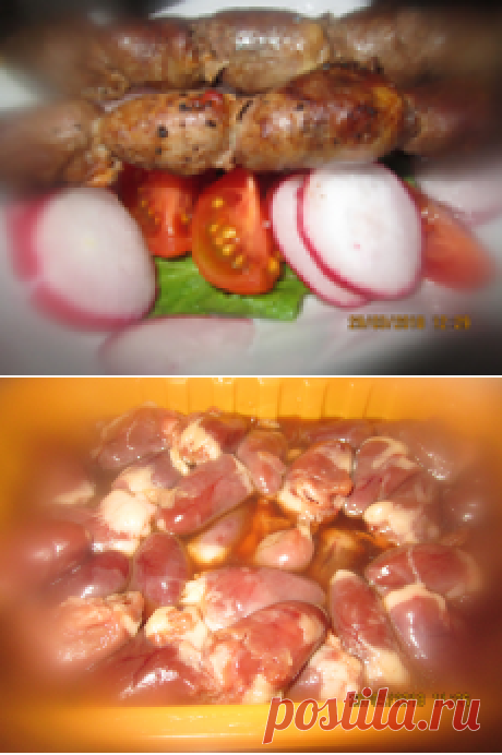 Шашлычки из куриных сердечек