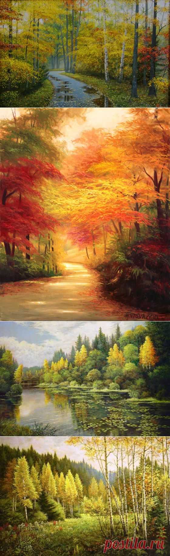 За окном художник рисует осень ...
