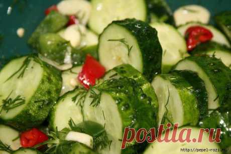 Маринованные огурчики за полчаса - очень вкусные!
