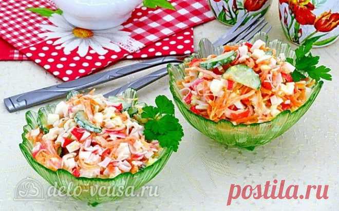 Салат из крабовых палочек и моркови по-корейски, рецепт с фото