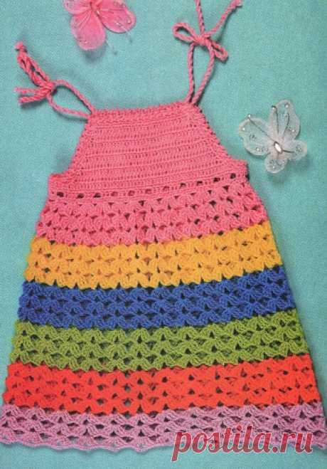 Ажурный сарафан для девочки крючком