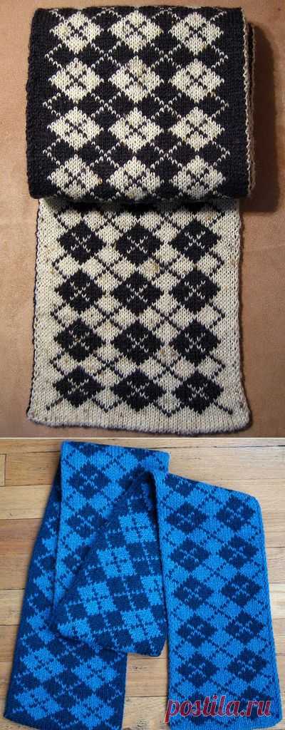 Шарф мужской двусторонним жаккардом