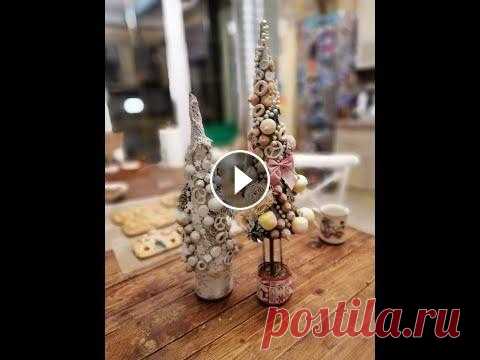 Новогодний Декор Своими руками DIY Декоративные Настольные Ёлки Decorative Table Christmas Trees вот такие нарядные новогодние ёлочки можно сделать практически из любого подручного материала ))) нужна только фантазия и немного усидчивости )) а для...