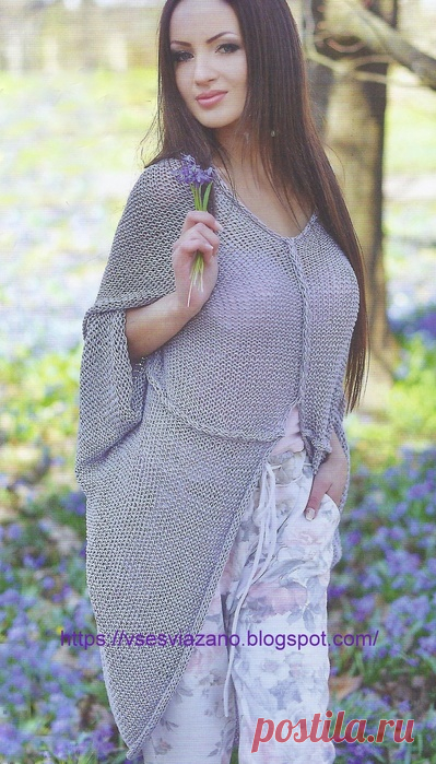 Серый свитер-шаль: стильная простота!