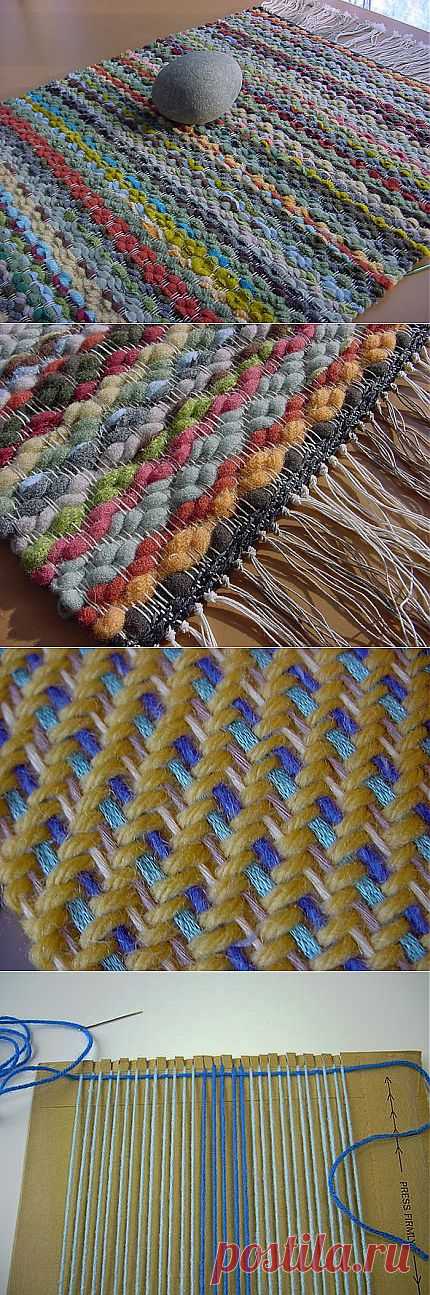 Как сделать ткацкий станок из вилки и картонки.