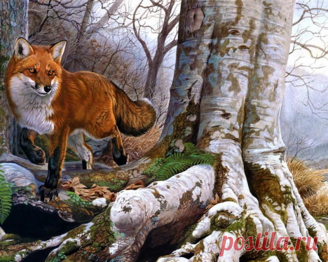 Животные и осень в живописи