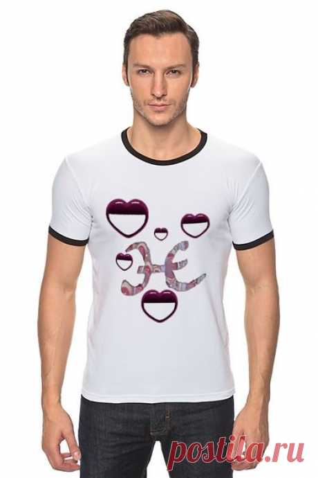 Футболка &quot;Рингер&quot; (Мужская) &quot;Романтичный гороскоп - рыбы.&quot; от Hatulia - Printio