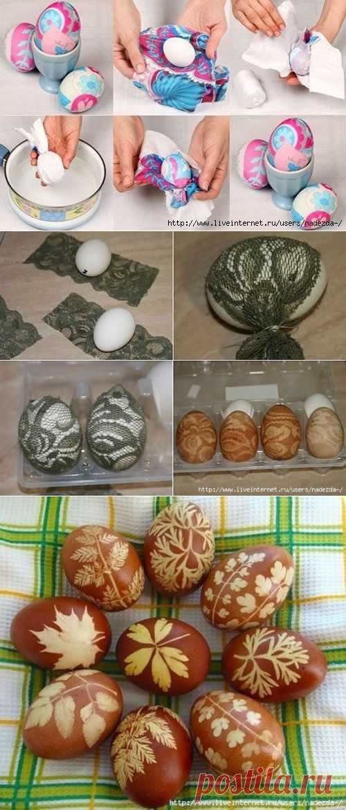Как оригинально покрасить яйца, используя только красители.