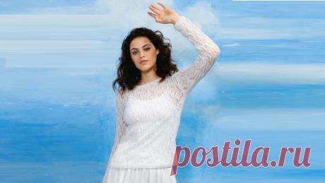 Кружевной пуловер.
Размеры: S (M/L) XL.