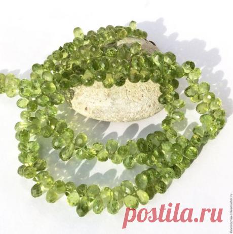 Купить Хризолит 4 размера бриолет капли микроогранка бусины камни - ярко-зелёный