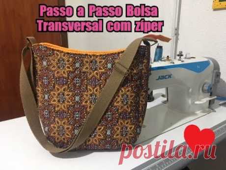 DIY - Passo a Passo Bolsa Sofia - Bolsa transversal com zíper - YouTube