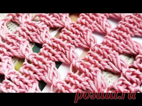 Вяжем узор с эффектом вытянутых петель 🌺 knitting pattern. - YouTube