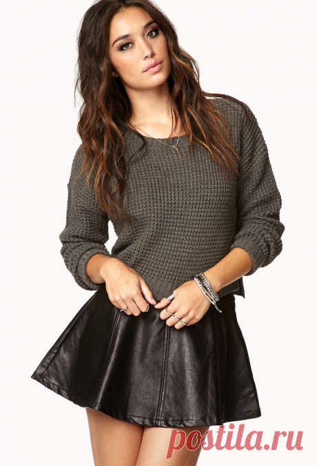 Forever 21 Короткий вафельный свитер