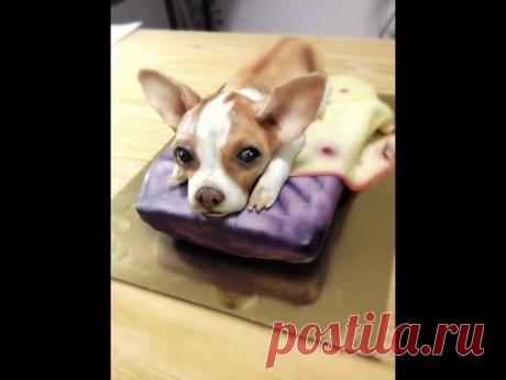 Kricky Cake Decorating: realistic Chihuahua cake airbrush tutorial 720p