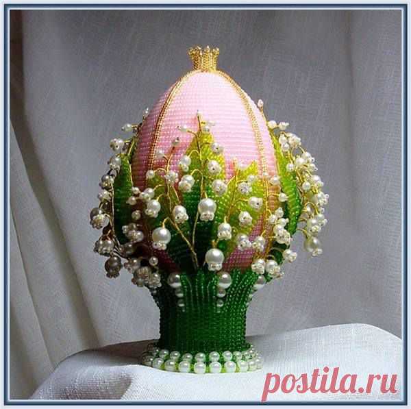 Яйцо пасхальное с ландышами