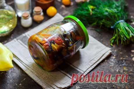 Жареные баклажаны с помидорами и чесноком - рецепт с фото на зиму