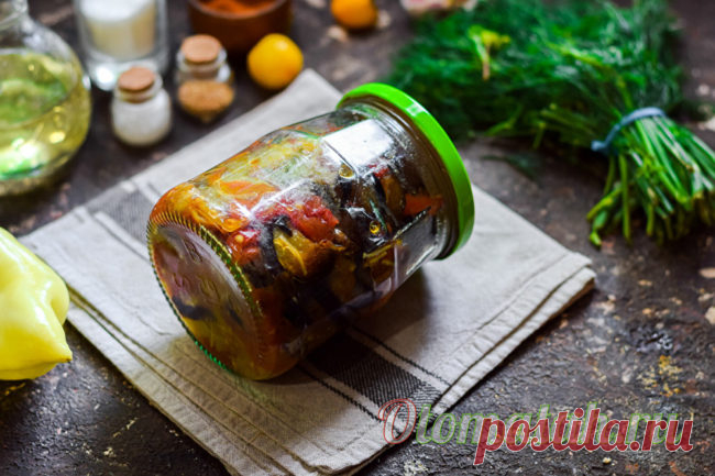 Жареные баклажаны с помидорами и чесноком - рецепт с фото на зиму