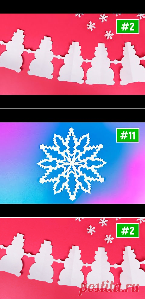 ❄Новогодняя гирлянда из бумаги своими❄ Как сделать гирлянду снеговики на Новый год ❄Шаблоны гирлянды - YouTube