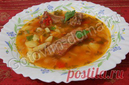 Рецепт: Суп фасолевый с копченостями