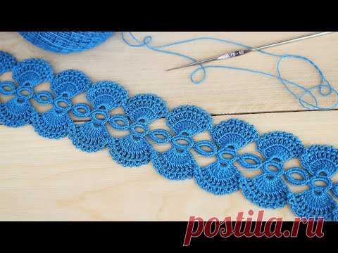 Ажурное ЛЕНТОЧНОЕ КРУЖЕВО вязание крючком мастер-класс How to Crochet Lace Tape Ribbon