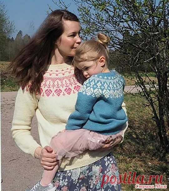 Свитер с жаккардовой кокеткой - Жаккард - Страна Мам